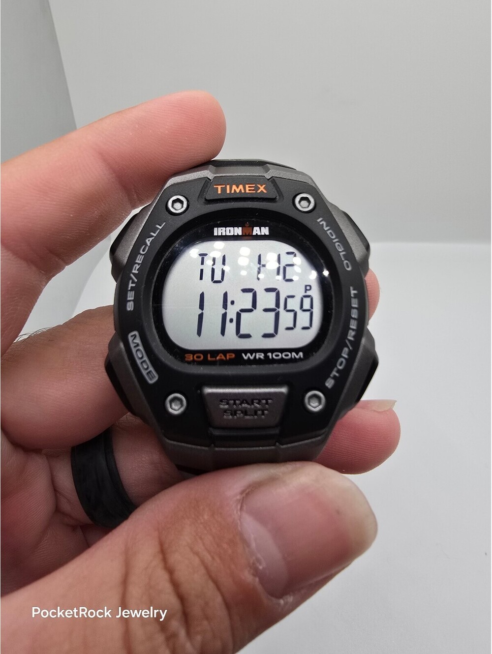 Timex Ironman Digital INDIGLO 30 Lap WR 100M Black Resin Strap